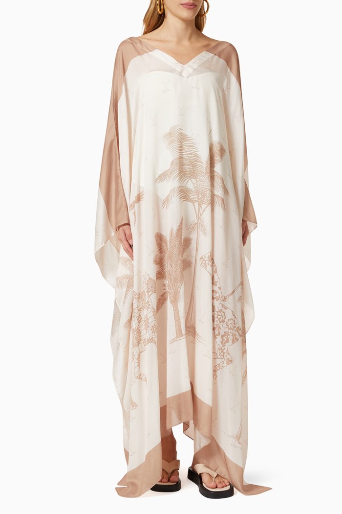 

Morena Kaftan in Cotton-silk Blend, Neutral