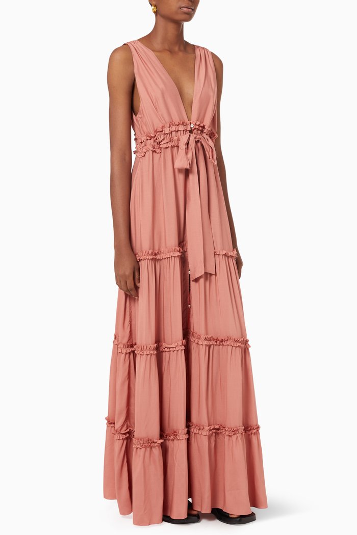 

Lavenson Maxi Dress in Silk Blend, Pink
