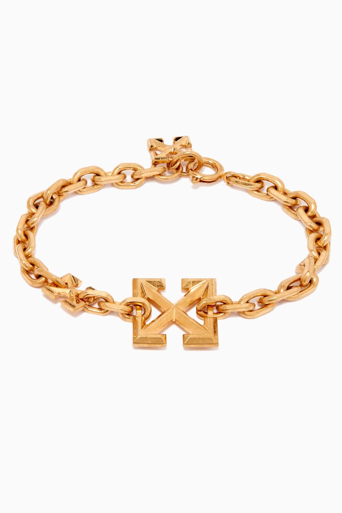 Arrows Chain Bracelet in Brass, Gold