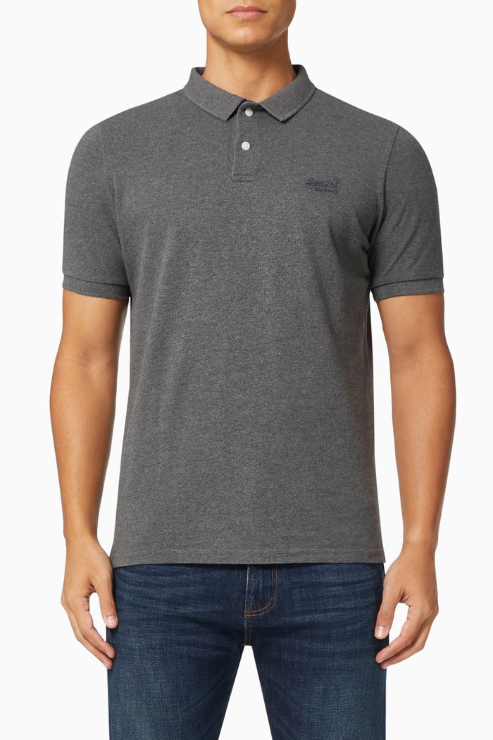 

Classic Polo Shirt in Organic Cotton Piqué, Grey