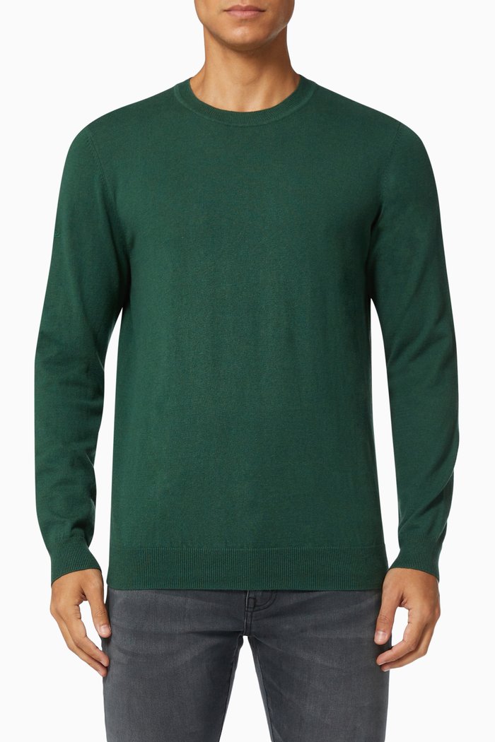 

Orange Label Crew Jumper in Cotton Cashmere Jersey, Green