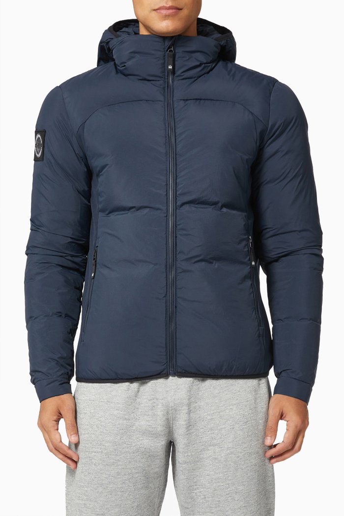 

Expedition Down Parka Coat in Cotton Polyester, Blue