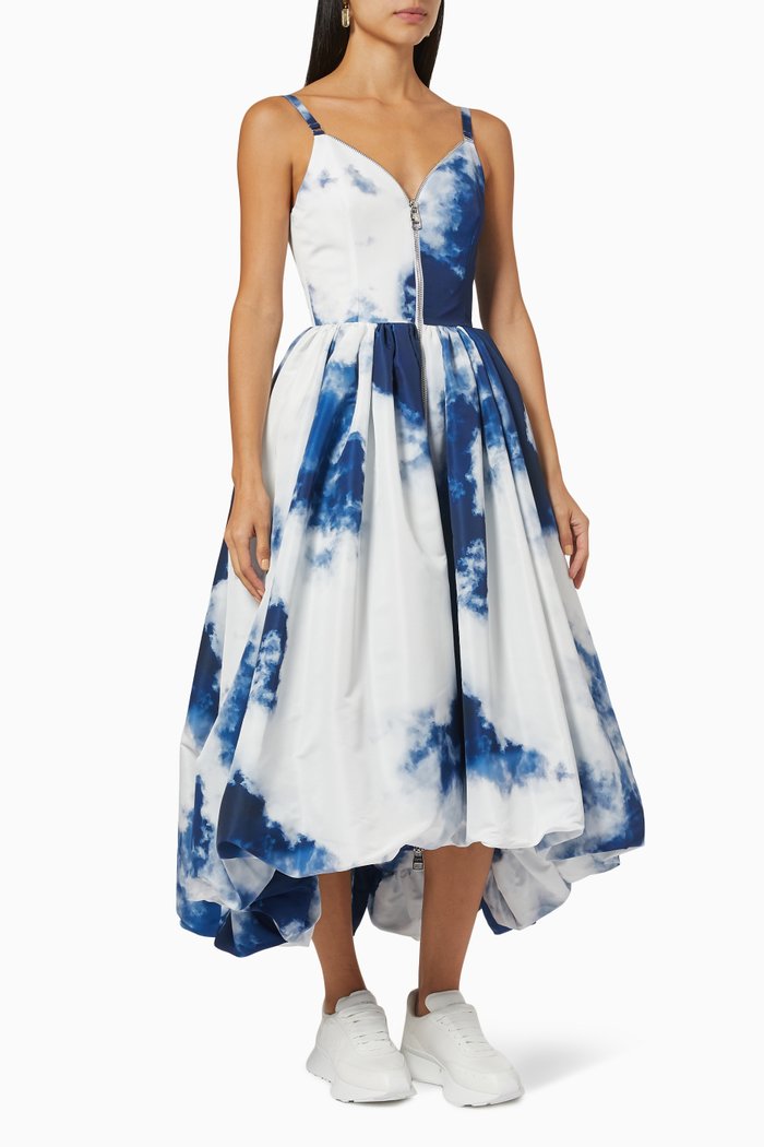

Blue Sky Balloon Dress in Cotton Poplin