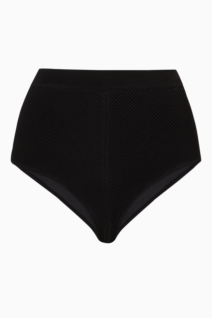 

Audrey Panelled High-waisted Bikini Briefs in Stretch Nylon, Black