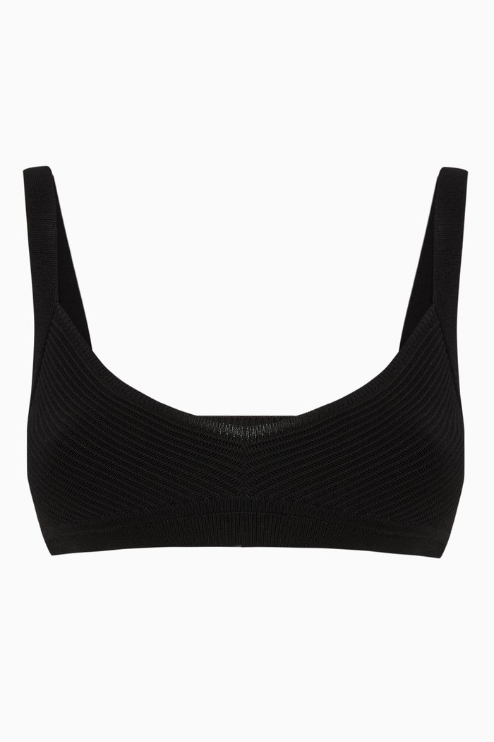 Audrey Bralette in Ribbed Nylon, Black