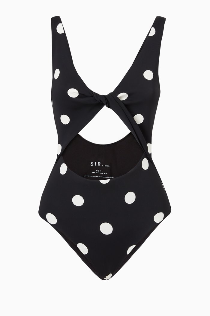 

Devin Knot One-piece Swimsuit in Stretch Nylon, Black