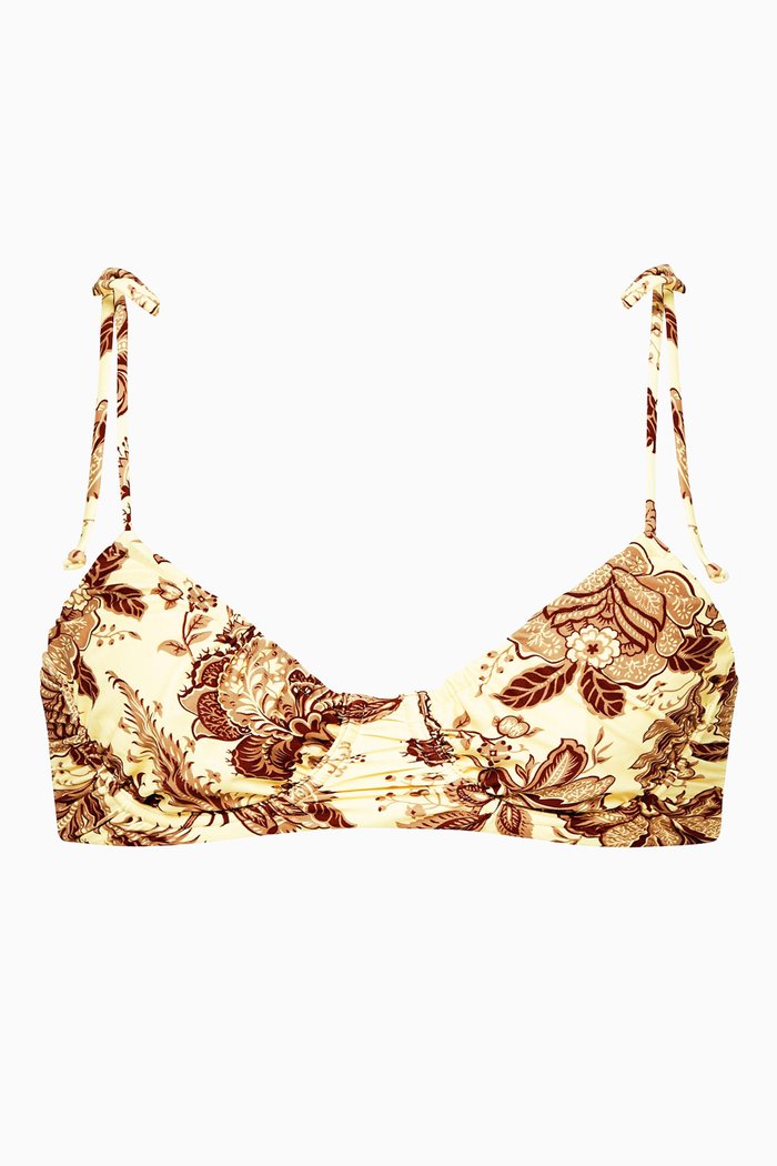 

Rei Gathered Bra Top in Stretch Nylon, Yellow