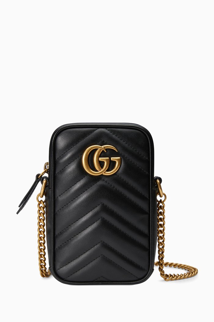 

GG Marmont Mini Pouch in Leather, Black