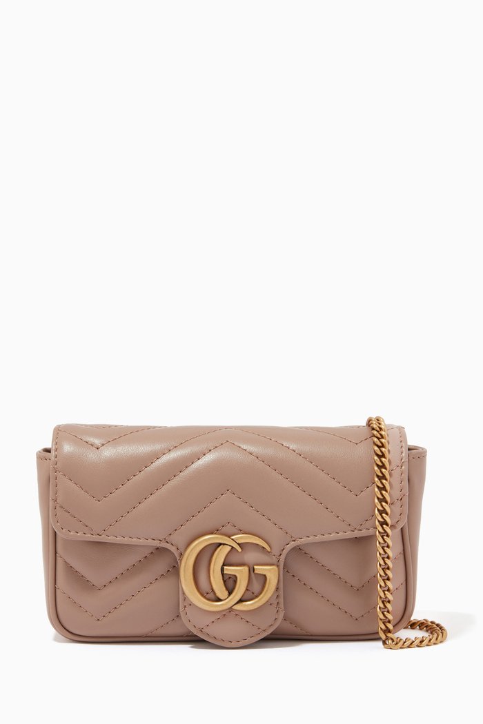 

GG Marmont Super Mini Bag in Matelassé Chevron Leather, Neutral