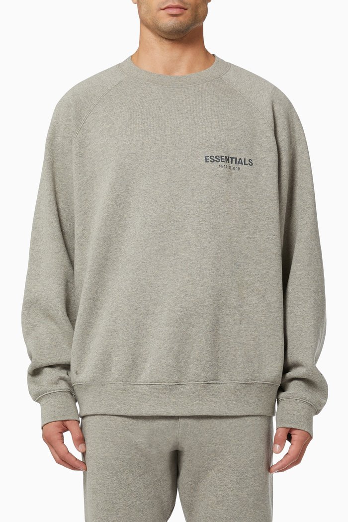 

Crewneck Pullover in Cotton, Grey