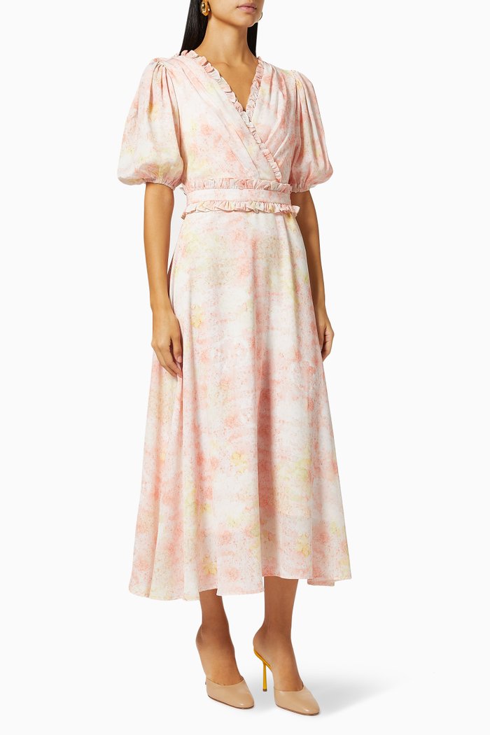 

Floral Wrap Dress in Chiffon, Multicolour