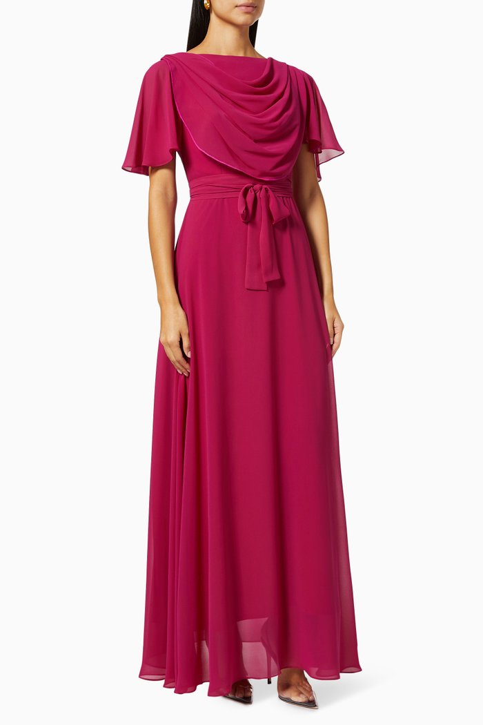 

Draped Dress in Chiffon, Pink