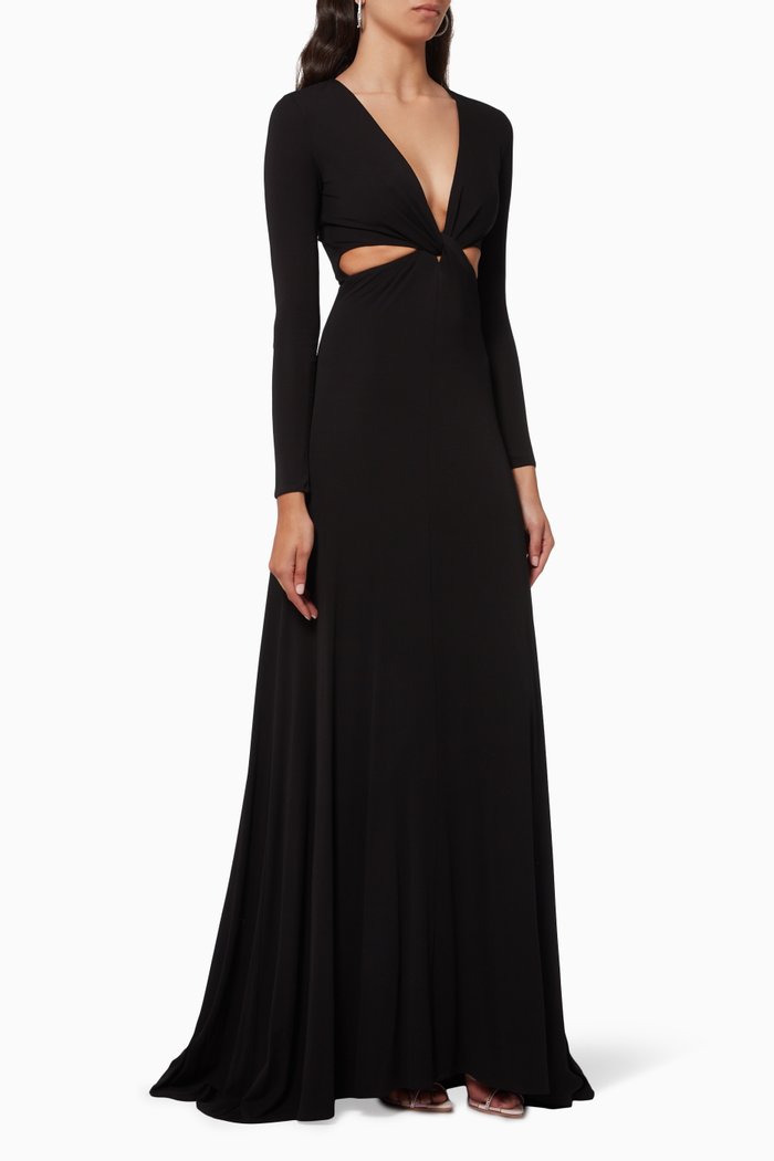 

Andie Twist Gown in Matte Jersey, Black