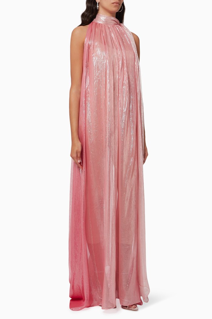 

Tay Ombre Gown in Lurex Chiffon, Pink