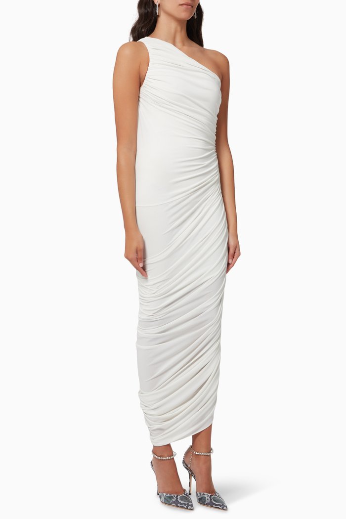 

Reia One Shoulder Dress in Jersey, White