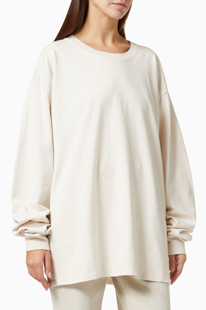 

Essential Long Sleeve T-shirt in Cotton, White