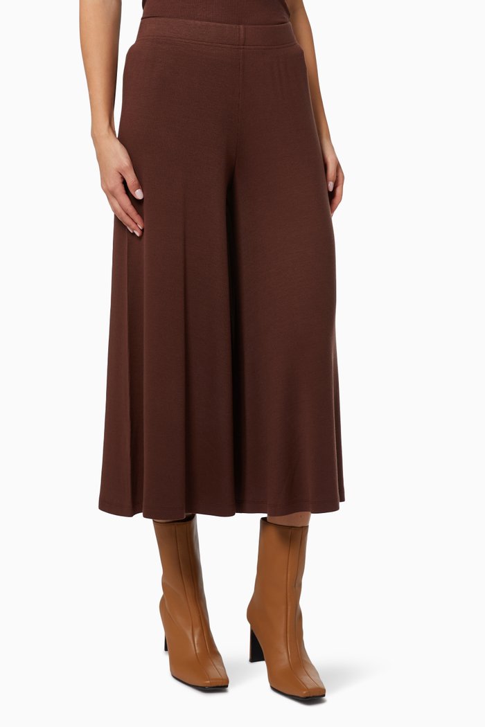 

Isla Emerised Rib Culottes in Stretch Tencel, Brown