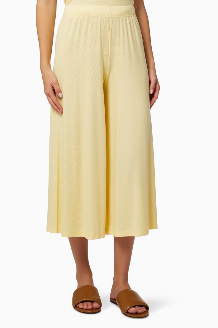 

Isla Emerised Rib Culottes in Stretch Tencel, Yellow