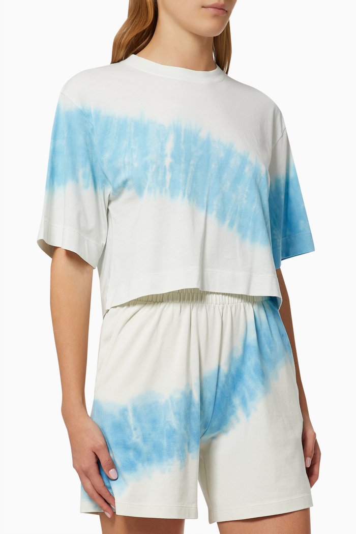

Luella Crop T-shirt in Organic Cotton, Blue