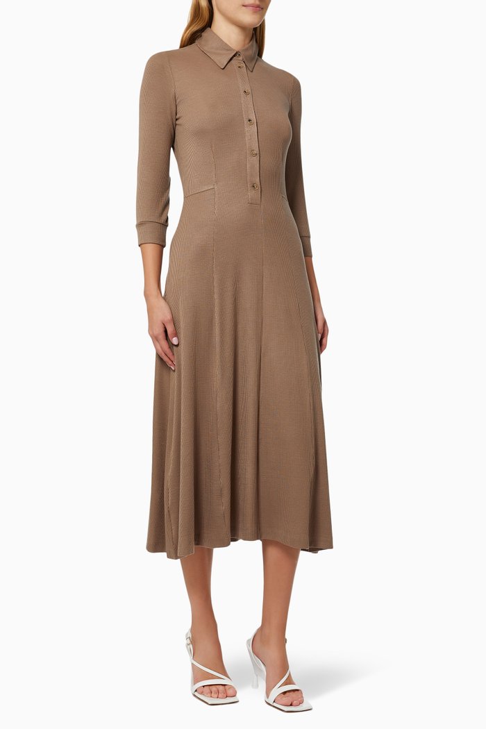 Cecilia Shirt Dress in Stretch Tencel™, Neutral