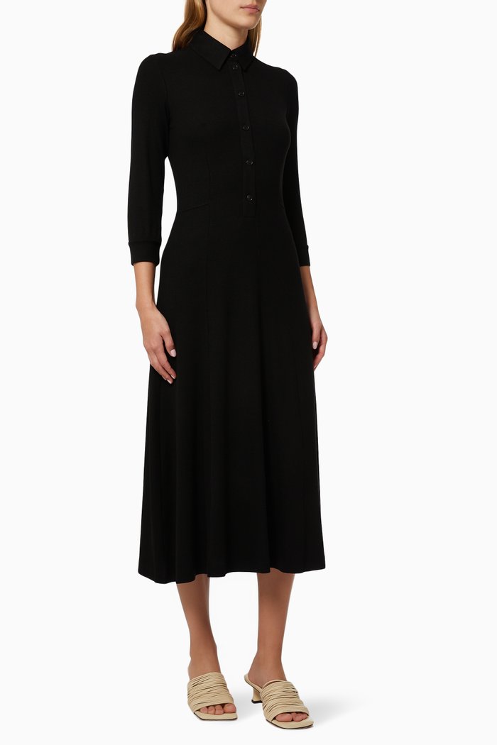 

Cecilia Shirt Dress in Stretch Tencel™, Black