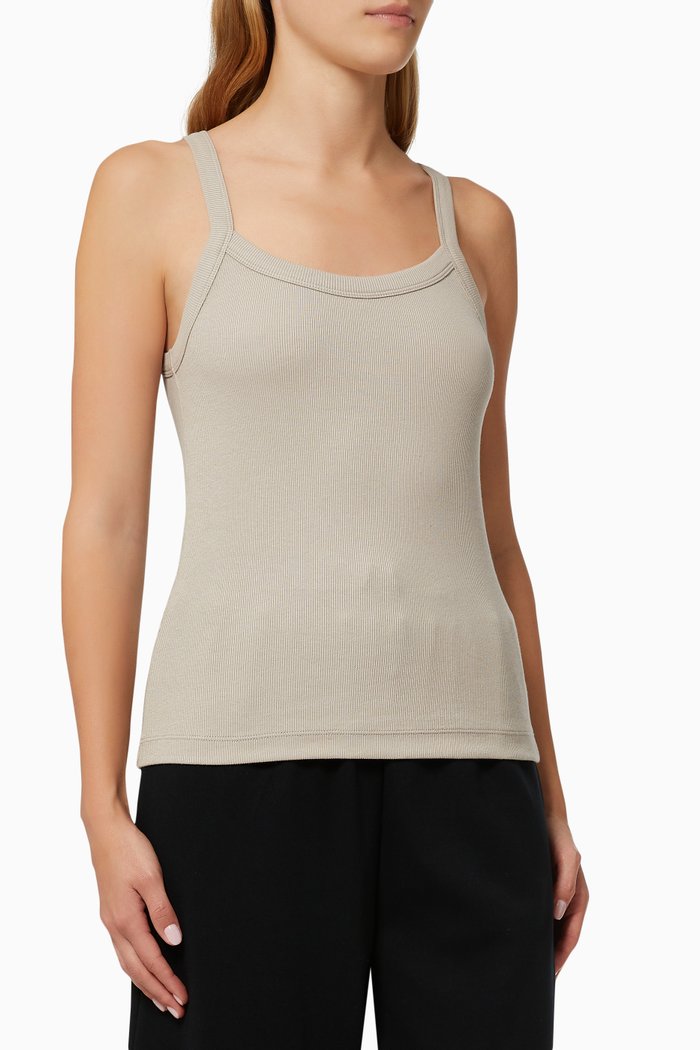 Ava Tank Top in Rib, Neutral