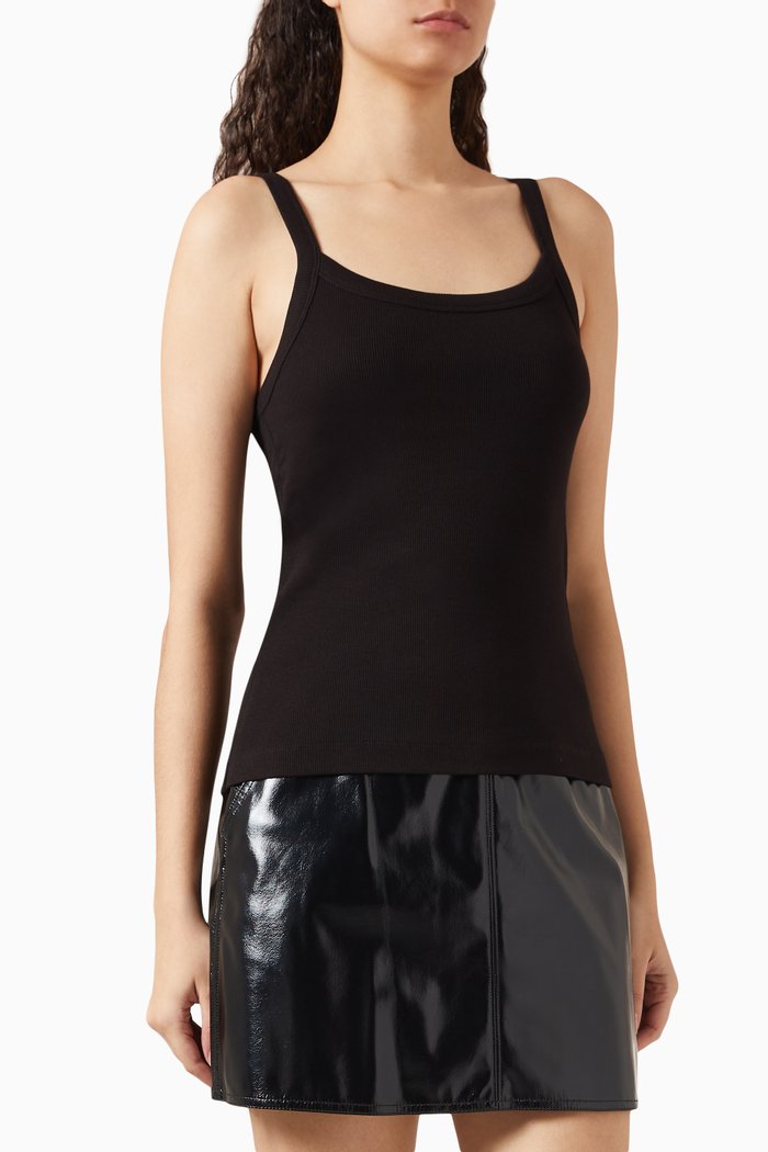 

Ava Tank Top in Organic Cotton, Black