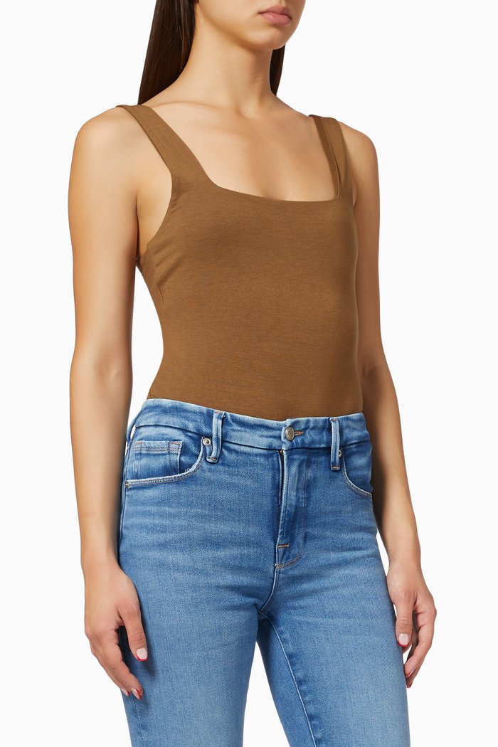 

Modern Tank Bodysuit in Stretch Jersey, Green