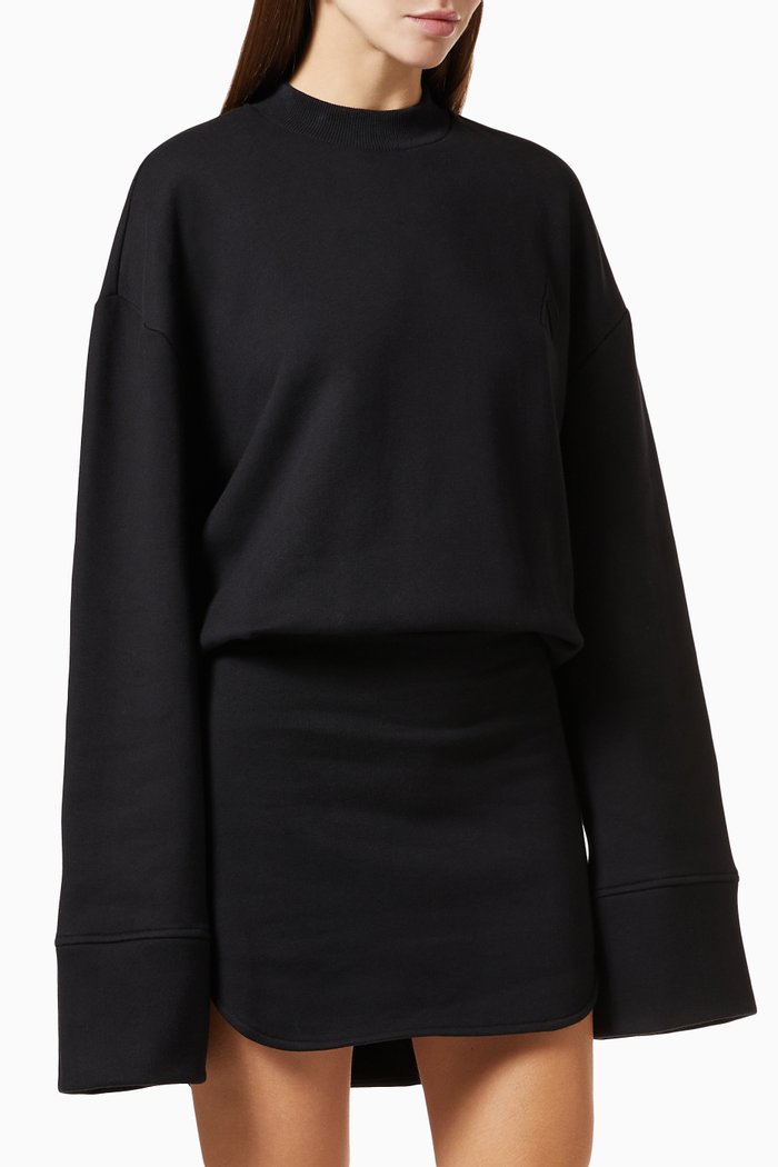 

Palmer Mini Dress in Cotton Jersey, Black