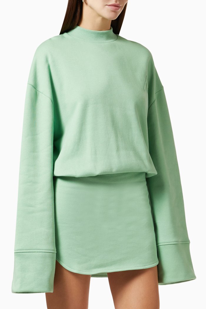 

Palmer Mini Dress in Cotton Jersey, Green