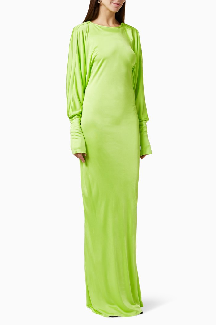 

Ophelia Maxi Dress in Satin, Green