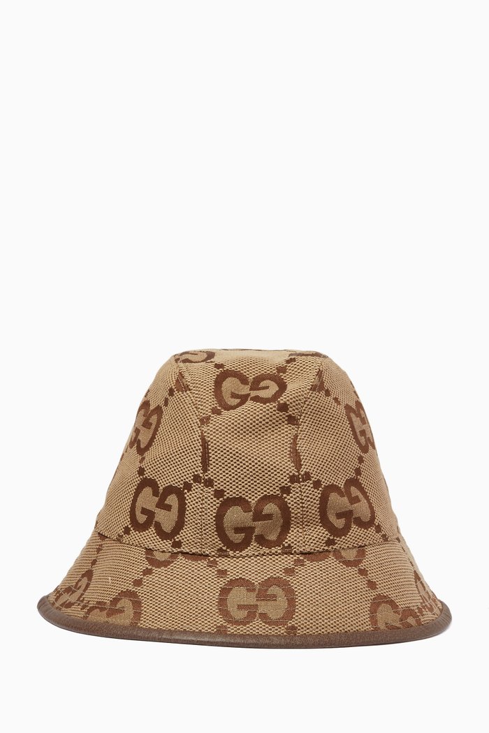 

Jumbo GG Bucket Hat in Canvas, Neutral