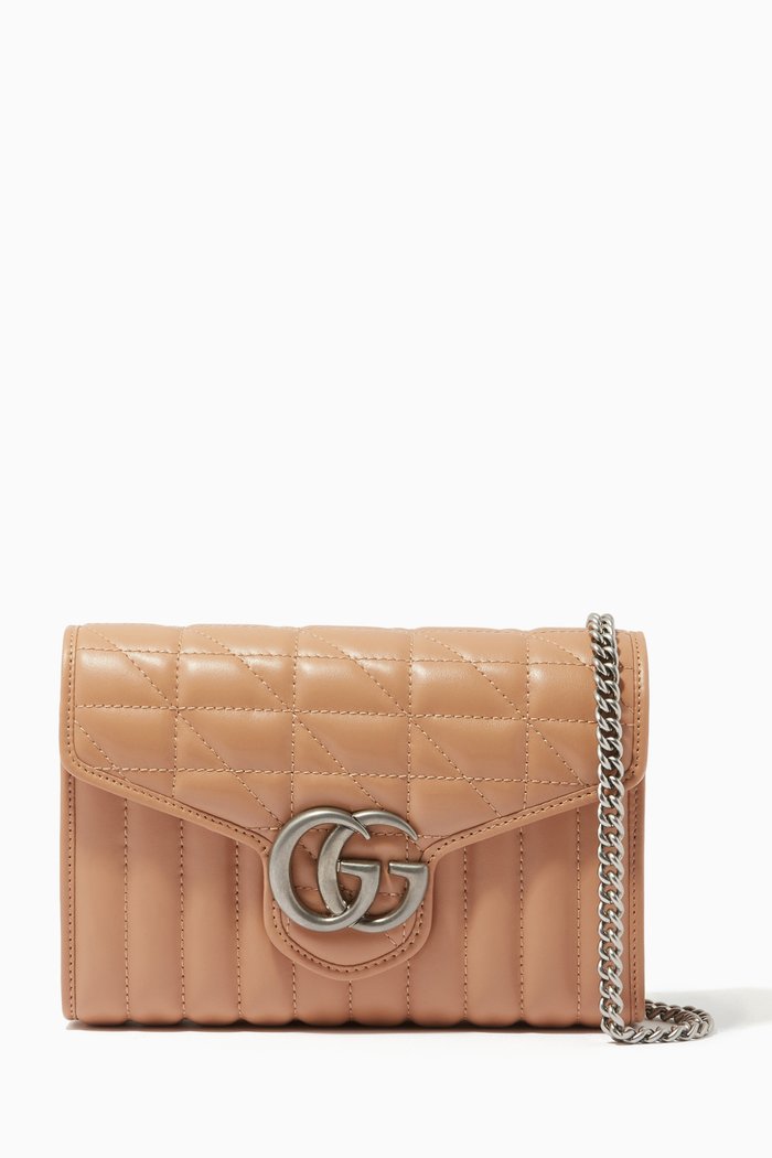

GG Marmont Mini Bag in Matelassé Leather, Neutral