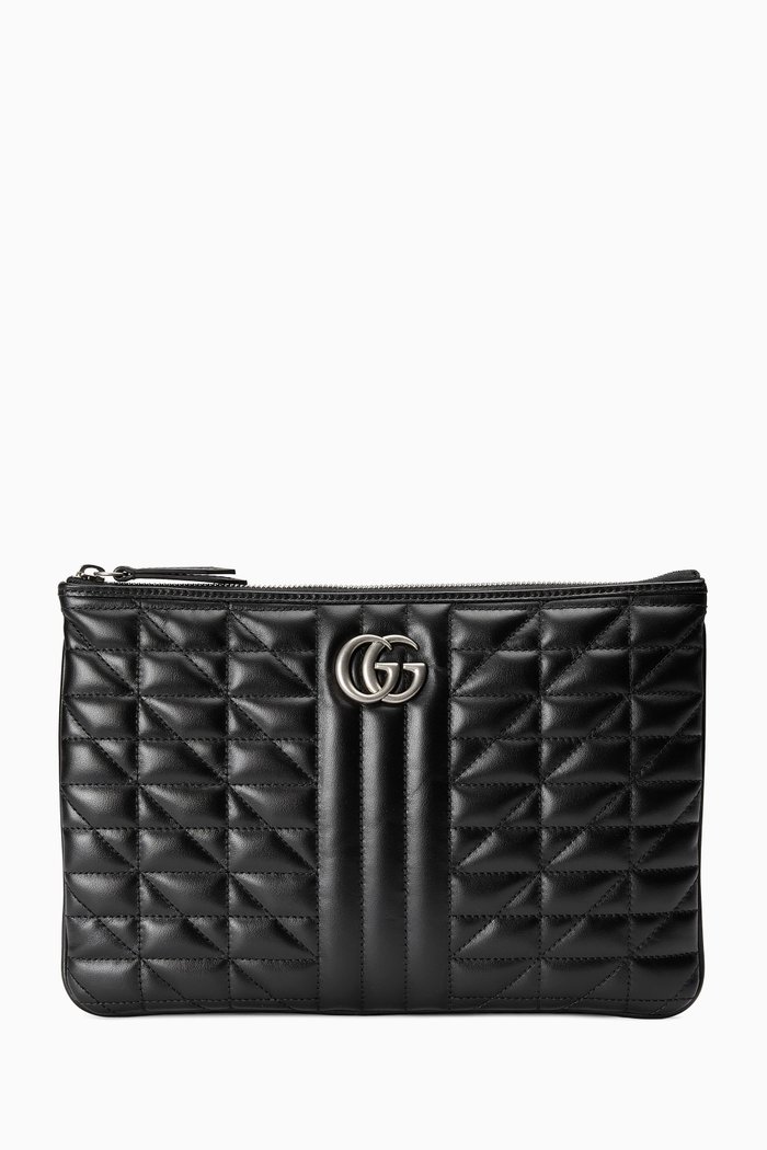 

GG Marmont Pouch in Matelassé Leather, Black