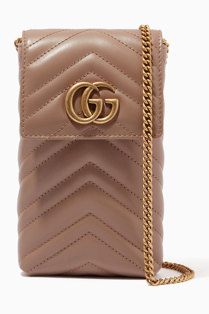 

GG Marmont Mini Bag in Matelassé Leather, Neutral