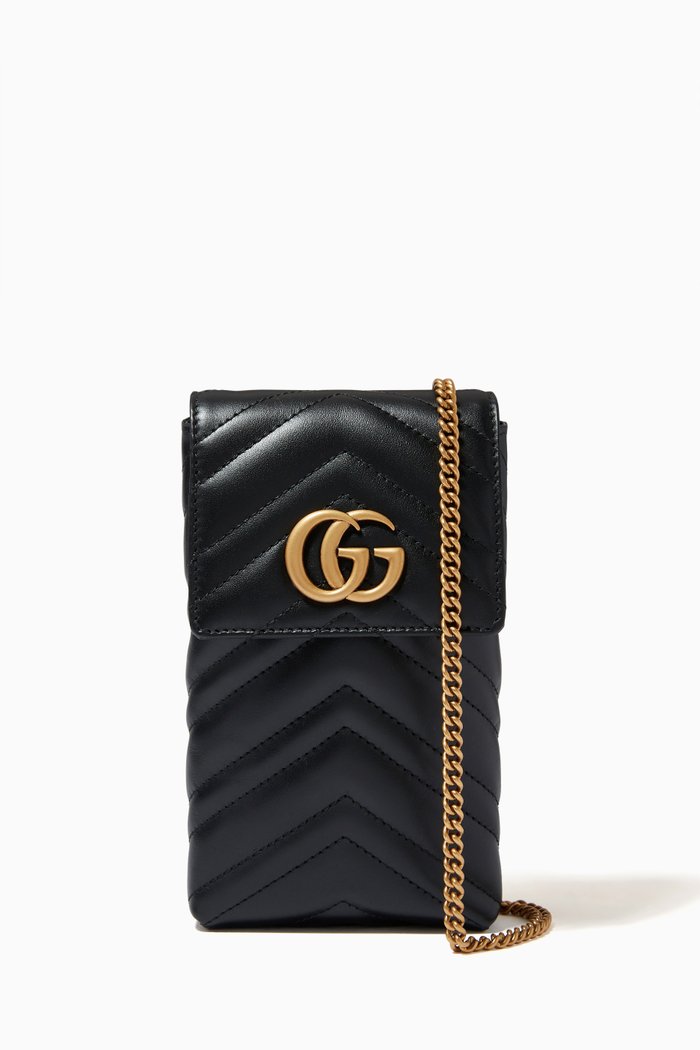 

GG Marmont Mini Bag in Matelassé Leather, Black