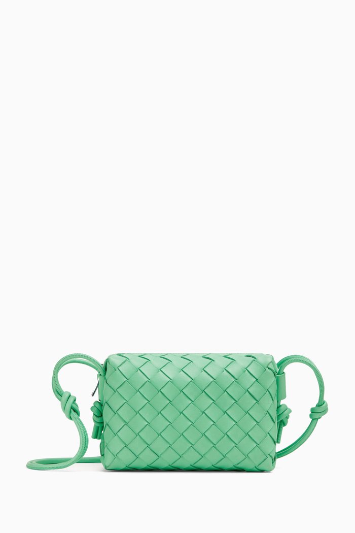 Loop Mini Crossbody Bag in Intrecciato Nappa, Green