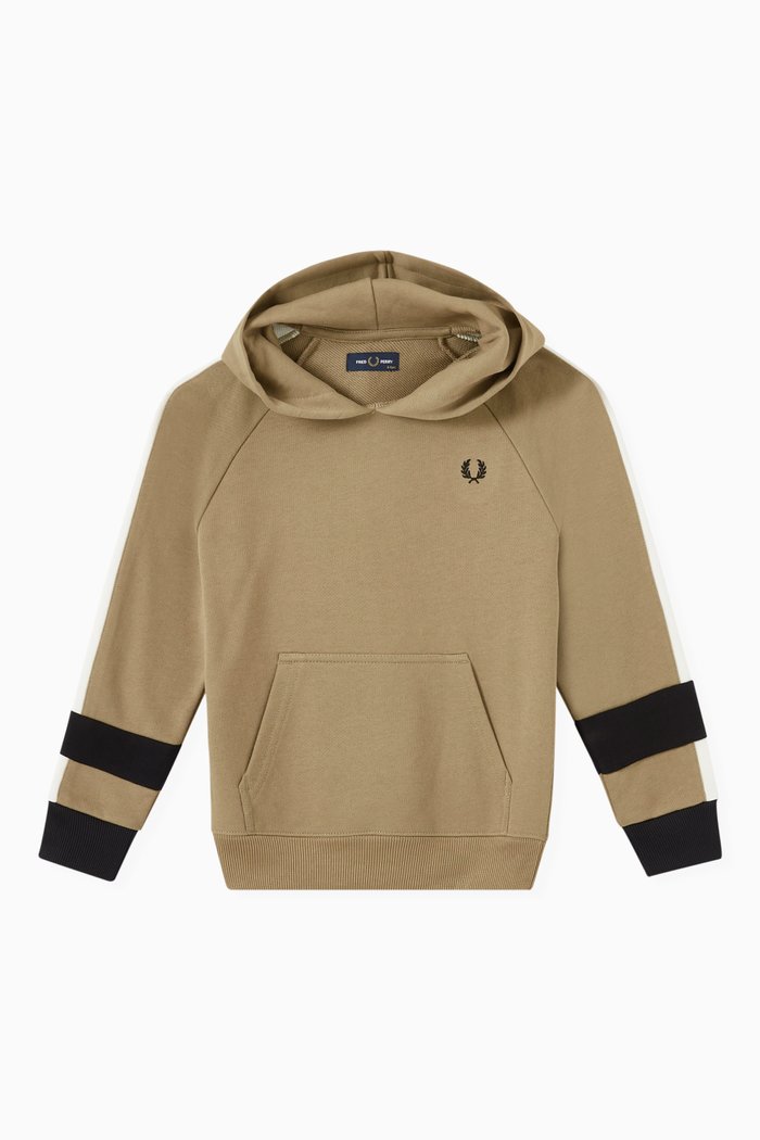 

Bold Tipped Hoodie in Loopback Cotton, Green