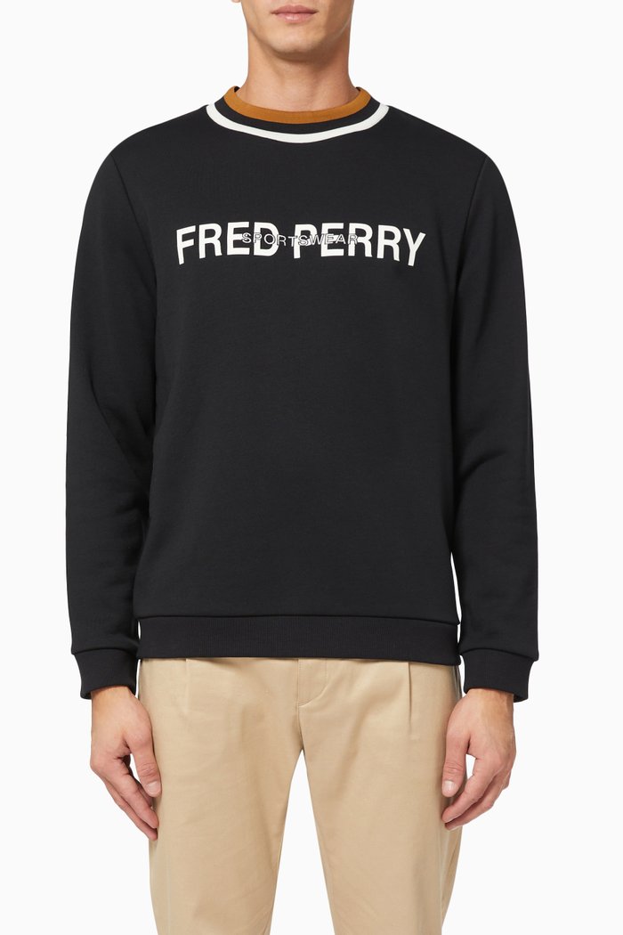 

Twin Tipped Sweatshirt in Loopback Cotton, Black