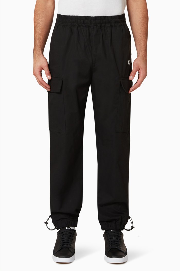 Ripstop Cargo Pants in Cotton Jersey, Black
