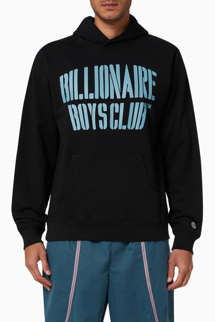 

Stencil Logo Popover Hood in Loopback Jersey Cotton, Black