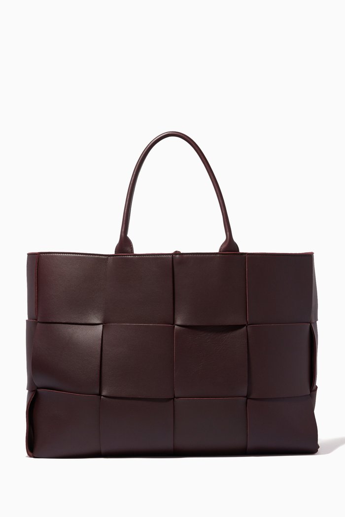 

Large Arco Intrecciato Leather Tote Bag, Purple