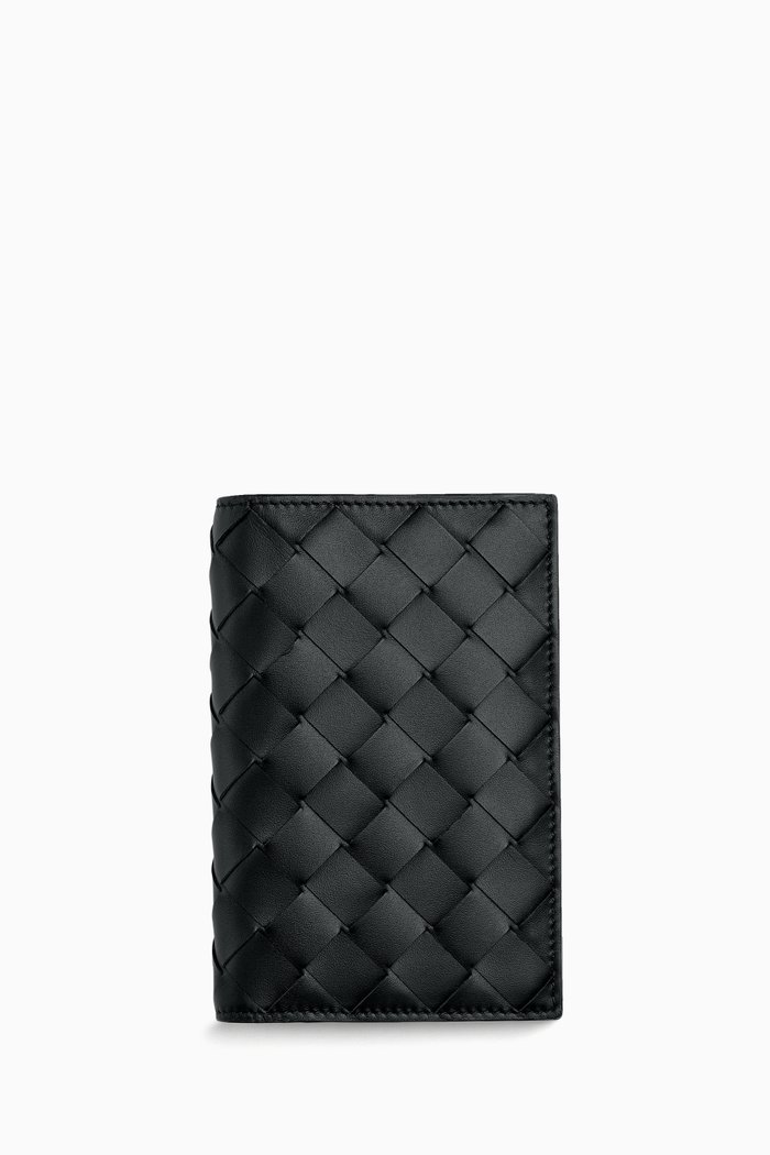 

Passport Holder in Intrecciato Calfskin, Black