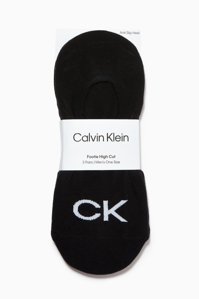 

Footie High Cut Socks, Set of 3, Black