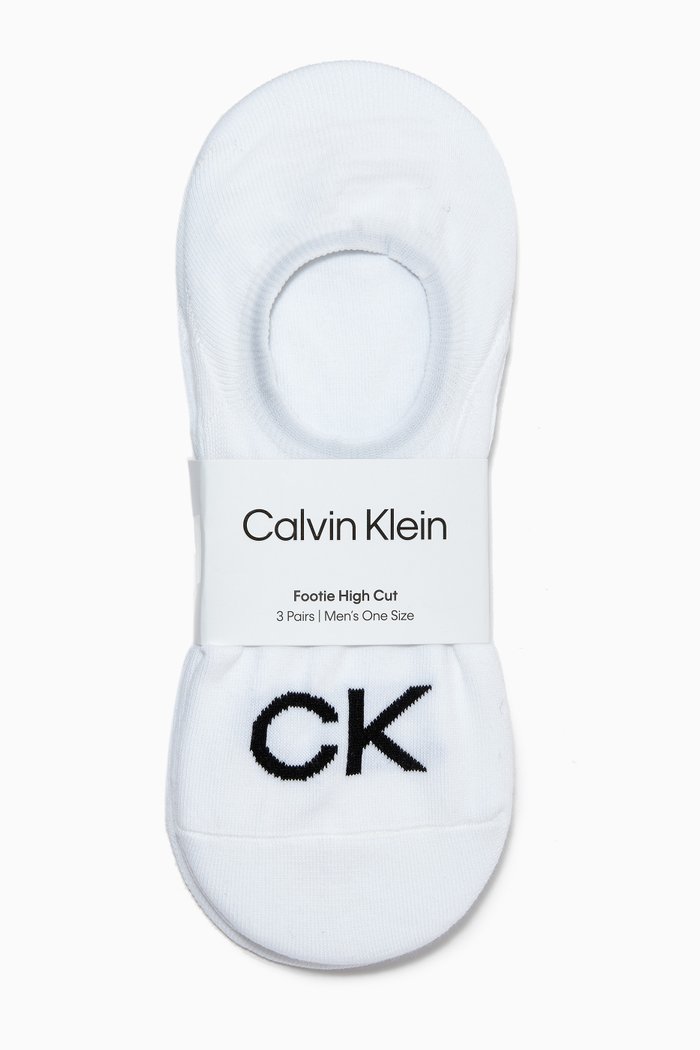 

Footie High Cut Socks, Set of 3, White