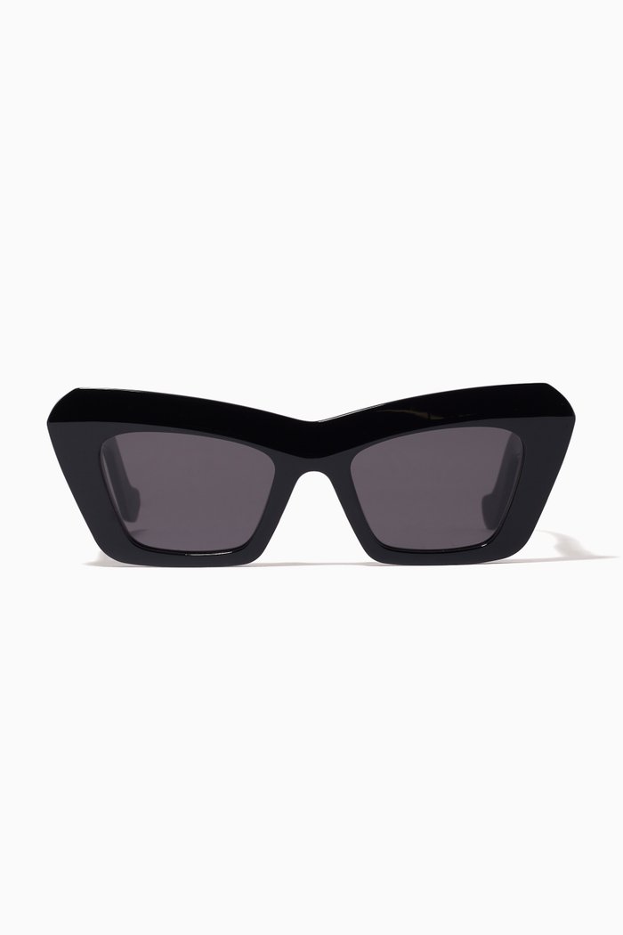 

Cat-eye Sunglasses in Acetate, Black
