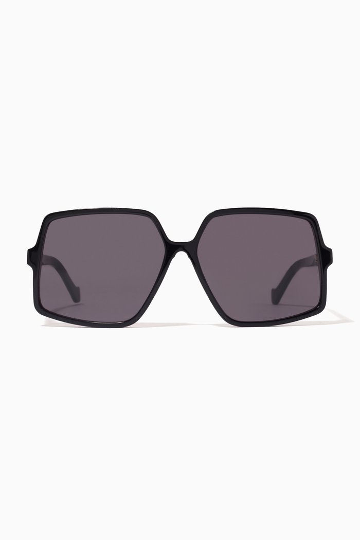 

Thin Square Sunglasses in Acetate, Black