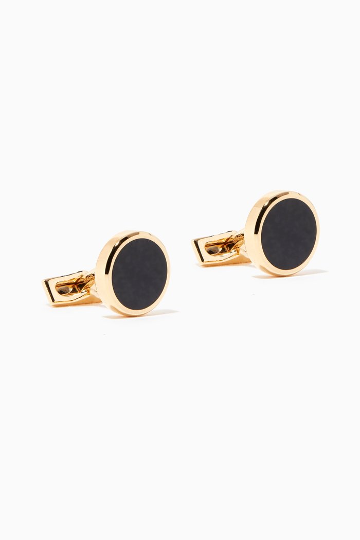 

Round Lacquer Cufflinks in Yellow Gold