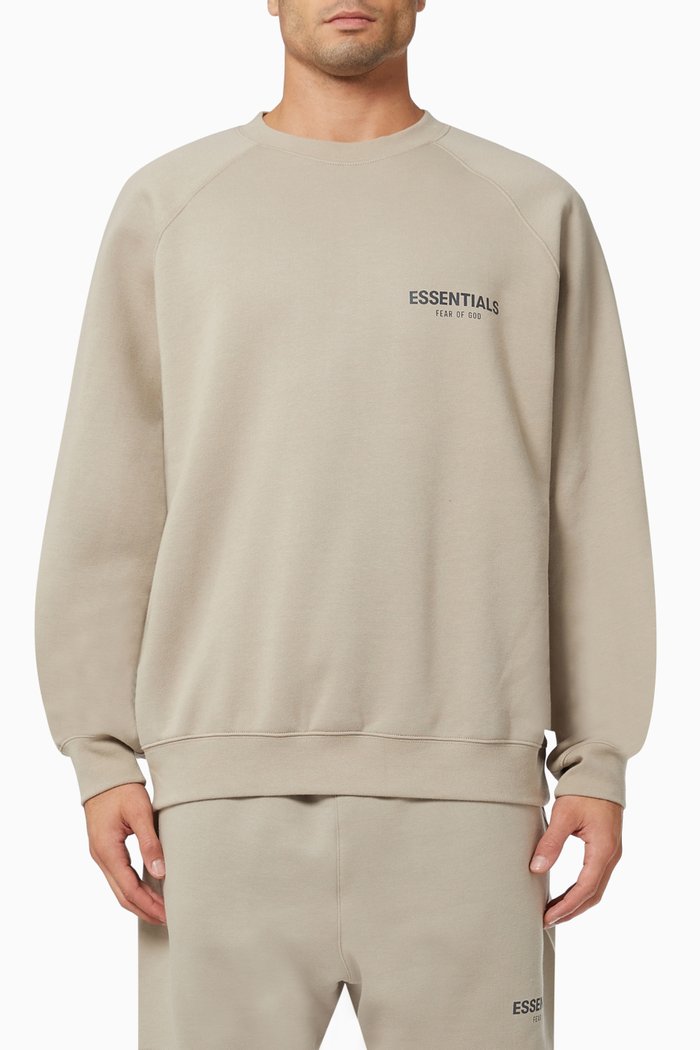 

Crewneck Pullover in Cotton, Neutral