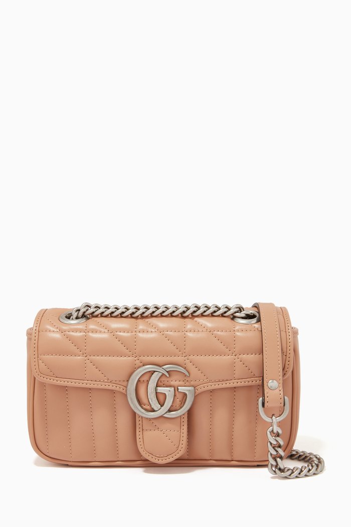 

GG Marmont Mini Shoulder Bag in Matelassé Leather, Neutral